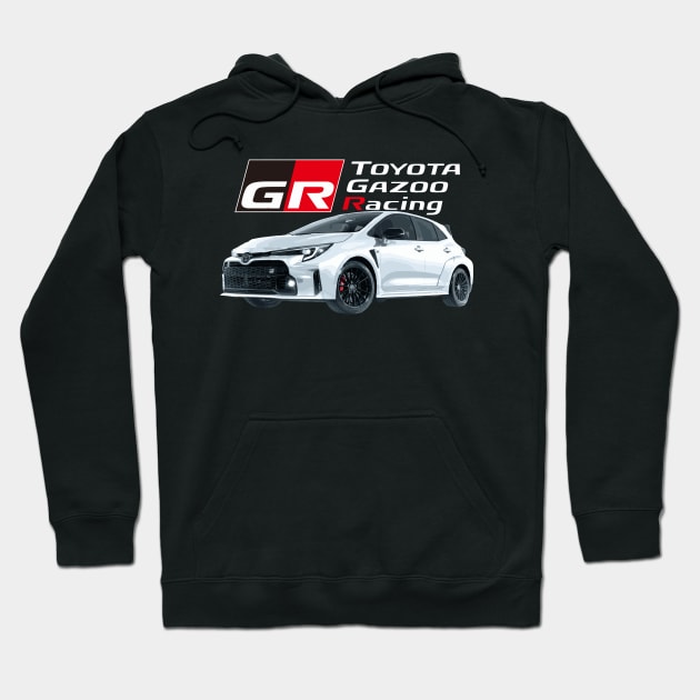 GR Corolla HOT HATCH Circuit Edition JDM White Hoodie by cowtown_cowboy